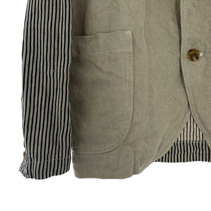 COMME des GARCONS HOMME DEUX / コムデギャルソンオムドゥ | 2014SS | 洗い加工 ストライプ切り替え 4B テーラードジャケット | S | メンズ