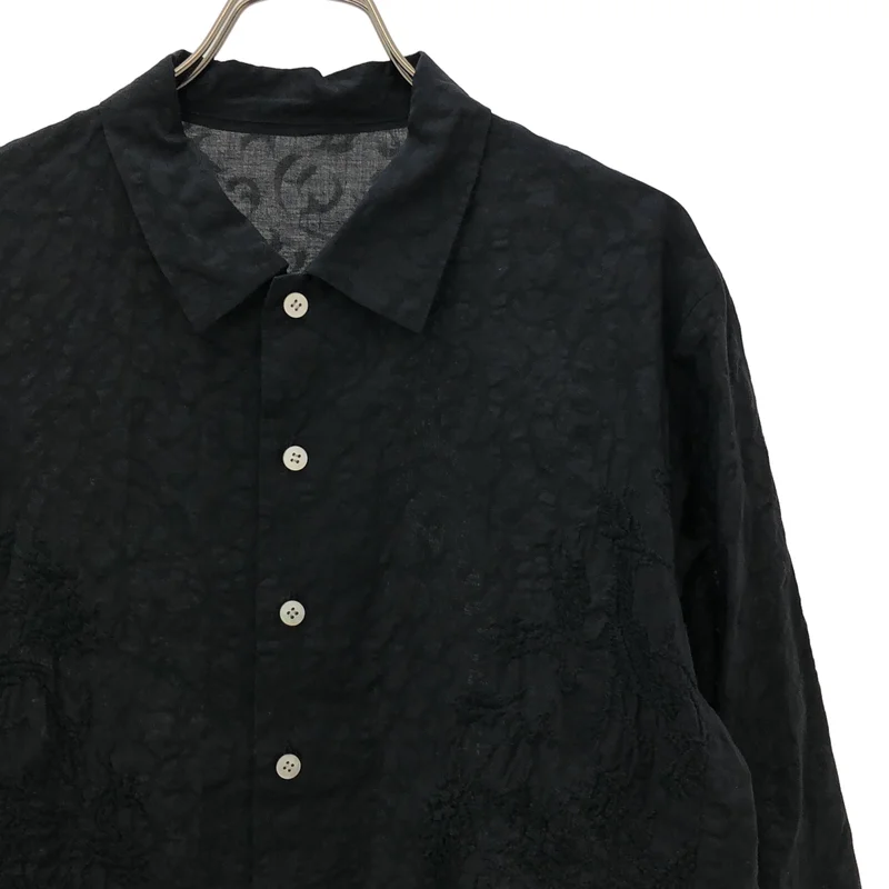 HaaT ISSEY MIYAKE / ハートイッセイミヤケ | コットン 刺しゅう トライバル 総柄 シャツ | 2 | レディース