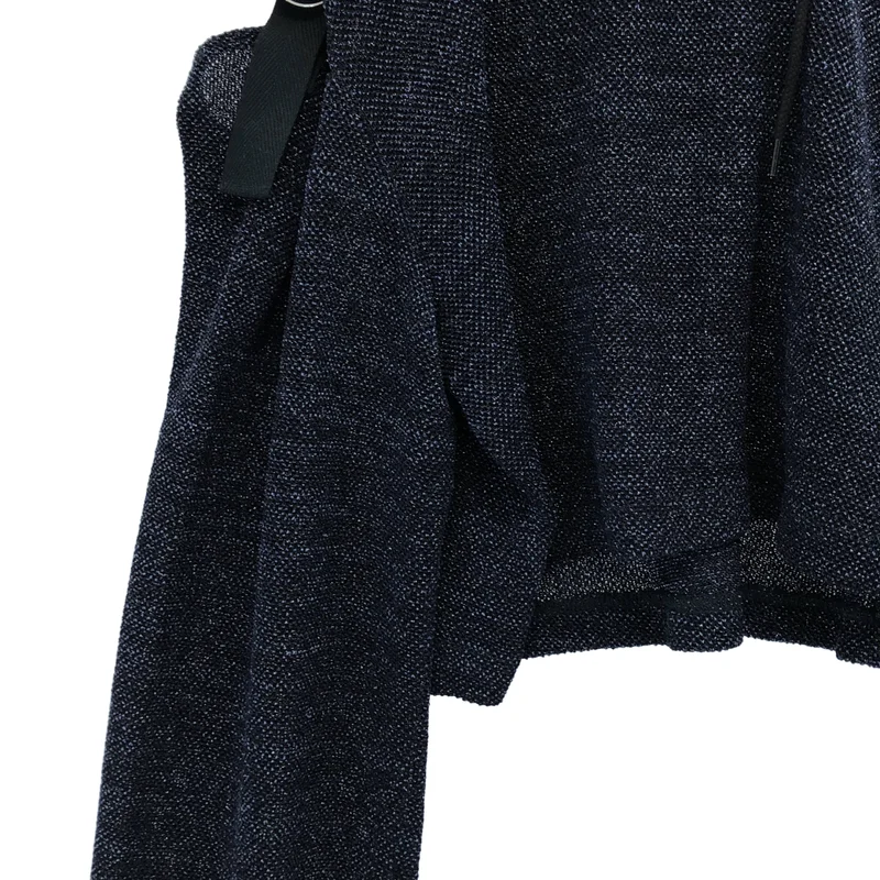 JUNYA WATANABE COMME des GARCONS / ジュンヤワタナベ | 2023SS | 和紙混 ショルダーベルト ラメ ショートパーカー | S | レディース