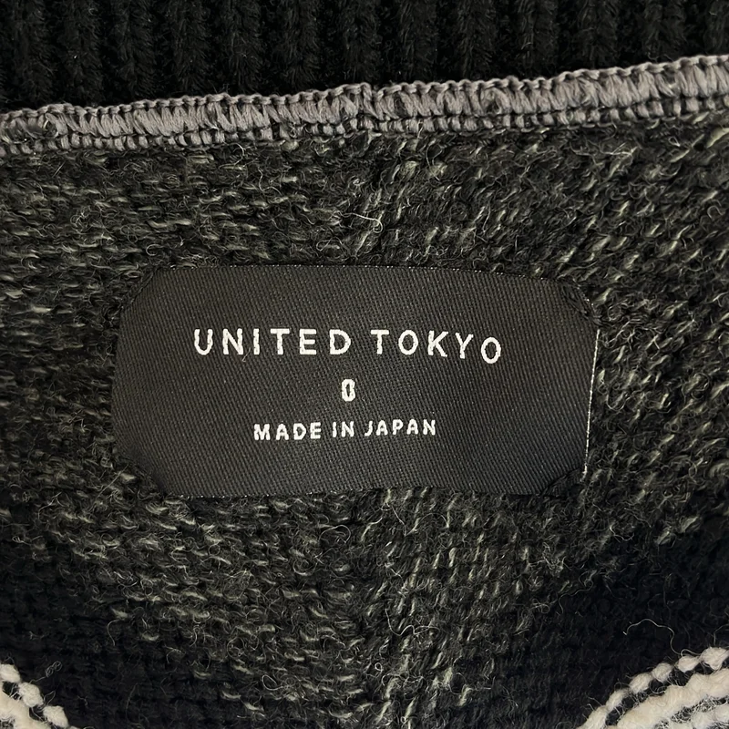 UNITED TOKYO / ユナイテッドトウキョウ | ウール混 オーバーサイズ ヘリンボーンニット | 0 | メンズ