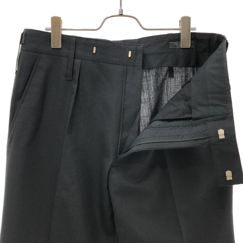 PRADA / プラダ | モヘア コットン サイドアジャスター タックスラックス | 48 | メンズ