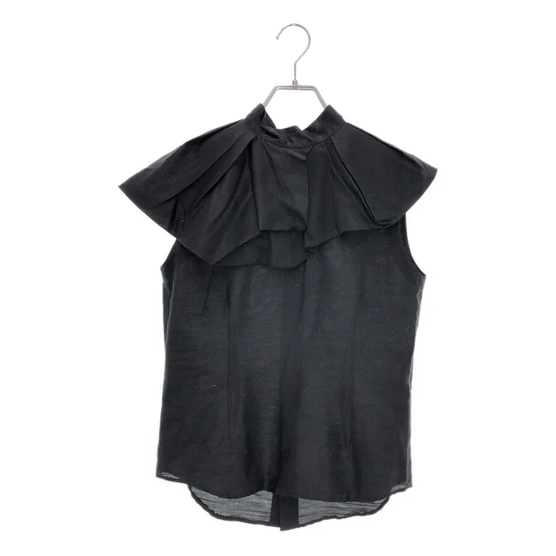 tricot COMME des GARCONS / トリココムデギャルソン | シルク スタンドカラー ノースリーブ ブラウス |