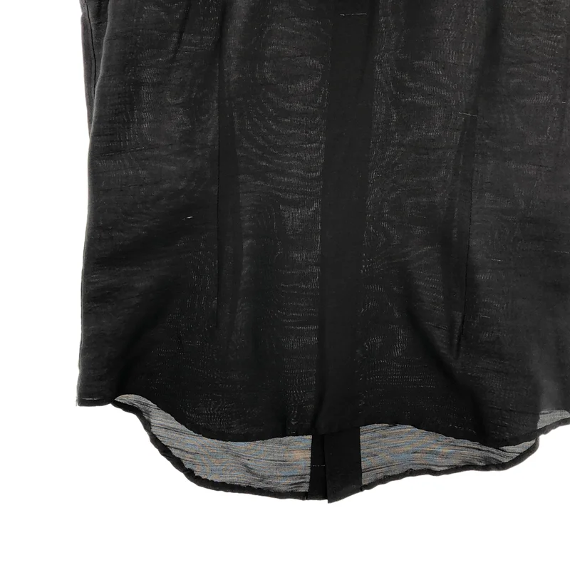 tricot COMME des GARCONS / トリココムデギャルソン | シルク スタンドカラー ノースリーブ ブラウス |