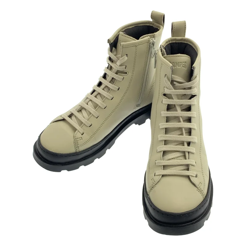 CAMPER / カンペール | レザー サイドジップ レースアップ ショート ブーツ | 37 | レディース
