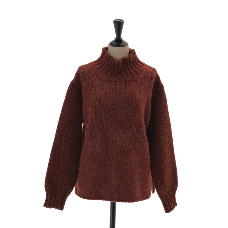 MHL. / エムエイチエルマーガレットハウエル | 2022AW | BRITISH WOOL / ウール スリット ハイネック ニット セーター | 2 | レディース