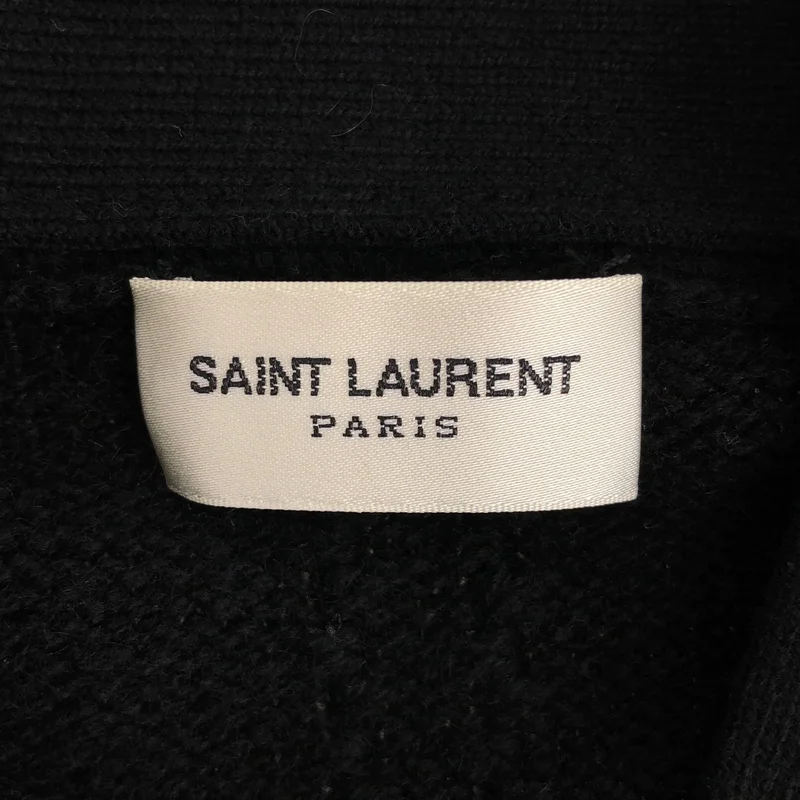SAINT LAURENT PARIS / サンローランパリ | 2013AW | エディ期 レザー切り替え ニットカーディガン | XL | メンズ