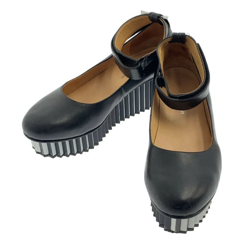 ISSEY MIYAKE / イッセイミヤケ | × UNITED NUDE / ユナイテッドヌード レザー ストラップ プラットフォーム シューズ | 40 | レディース