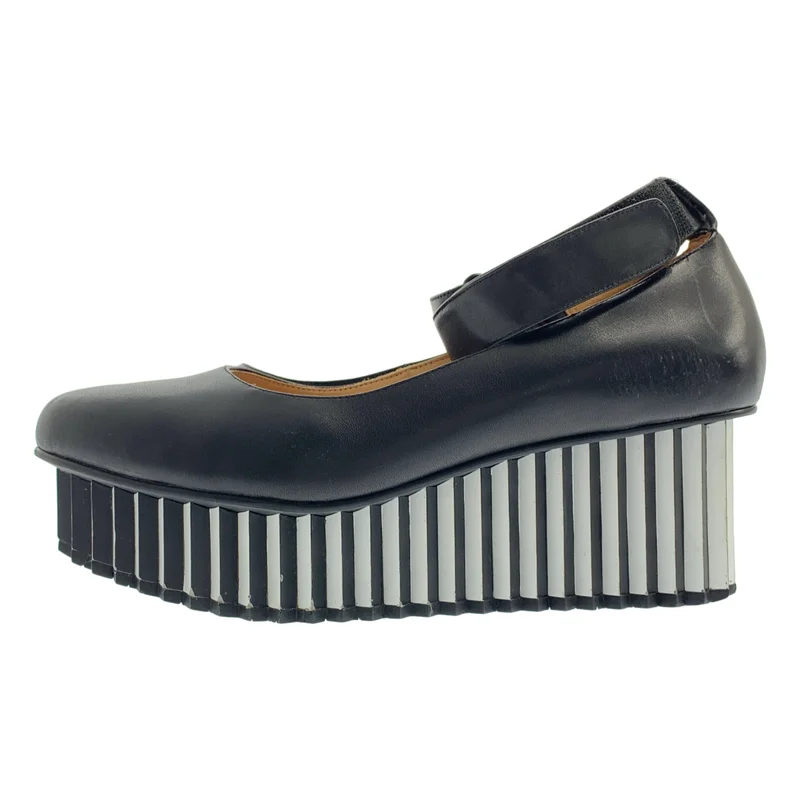 ISSEY MIYAKE / イッセイミヤケ | × UNITED NUDE / ユナイテッドヌード レザー ストラップ プラットフォーム シューズ | 40 | レディース