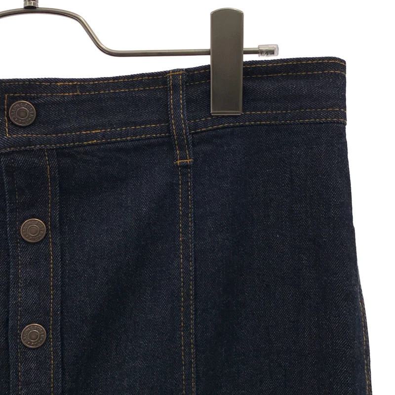 Denim & Supply Ralph Lauren / デニムアンドサプライラルフローレン | レザーパッチ ロゴボタン デニムスカート | 27R | レディース