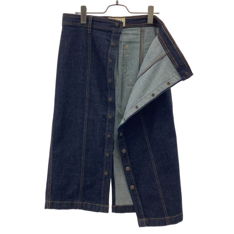 Denim & Supply Ralph Lauren / デニムアンドサプライラルフローレン | レザーパッチ ロゴボタン デニムスカート | 27R | レディース