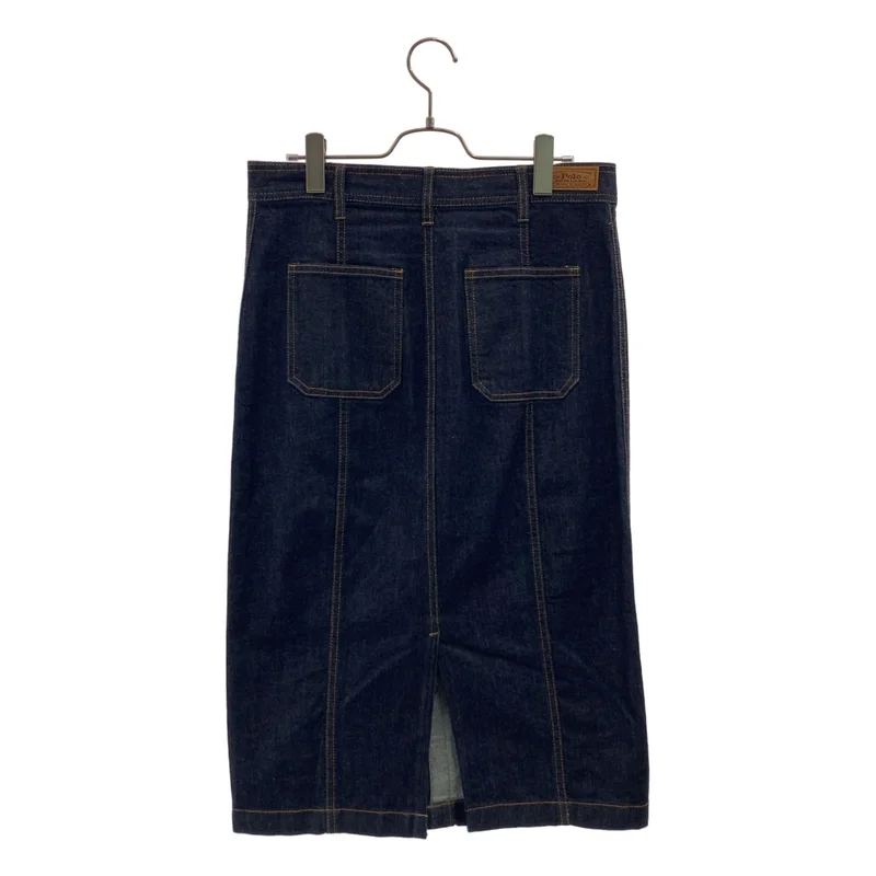 Denim & Supply Ralph Lauren / デニムアンドサプライラルフローレン | レザーパッチ ロゴボタン デニムスカート | 27R | レディース