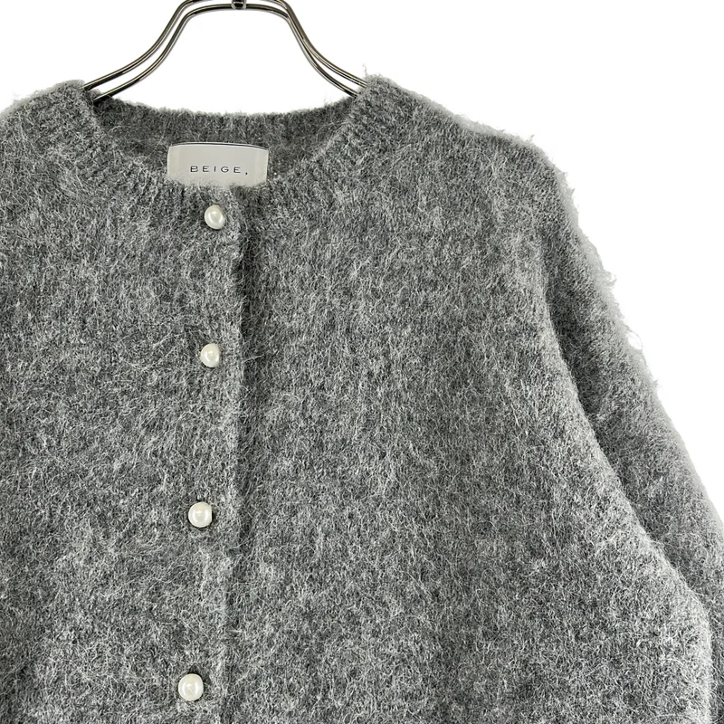 BEIGE， / ベイジ | ウール パールボタン ニット カーディガン | 4 | レディース