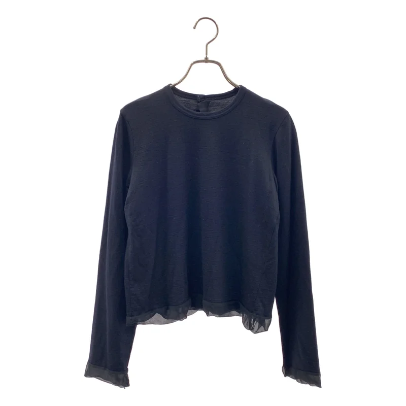 tricot COMME des GARCONS / トリココムデギャルソン | 2008AW | ウール シアー 切替 クルーネック カーディガン |