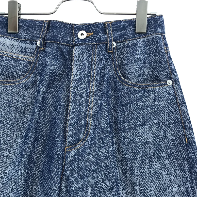 BOTTEGA VENETA / ボッテガヴェネタ | ジャカード ウール コットン ワイド ボタンフライパンツ | 38 | レディース