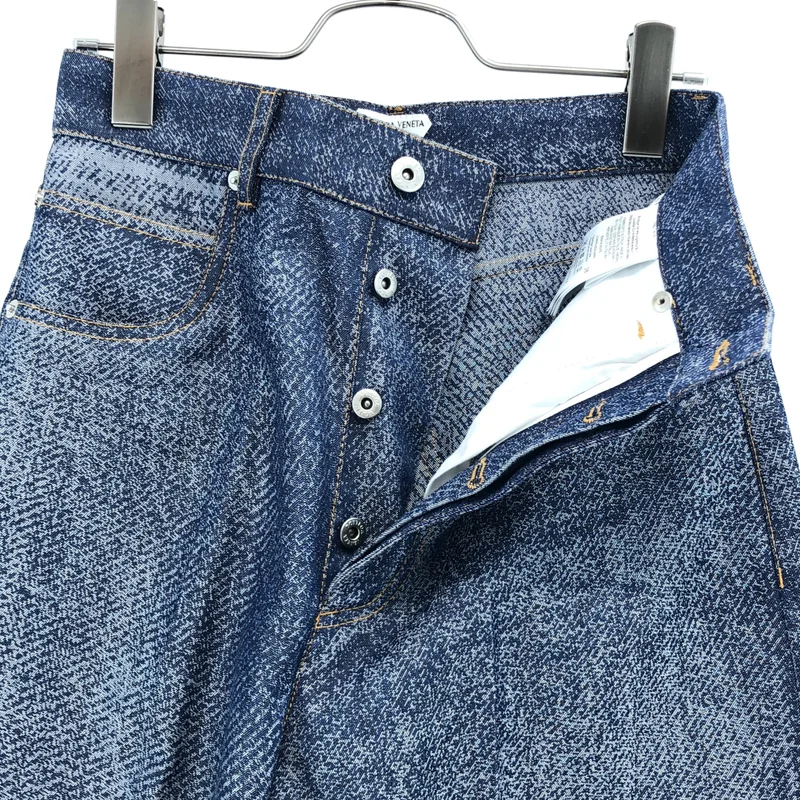 BOTTEGA VENETA / ボッテガヴェネタ | ジャカード ウール コットン ワイド ボタンフライパンツ | 38 | レディース