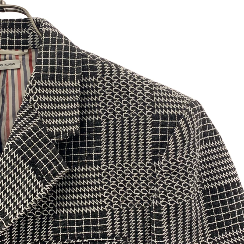 THOM BROWNE / トムブラウン | エンブロイダリー チェック バルカラーコート | 2 | メンズ
