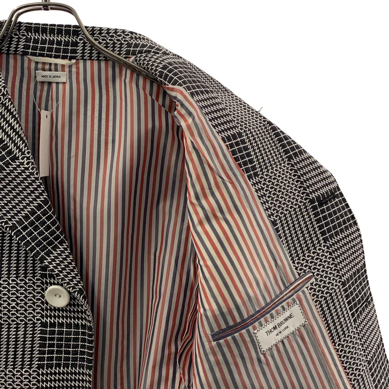 THOM BROWNE / トムブラウン | エンブロイダリー チェック バルカラーコート | 2 | メンズ