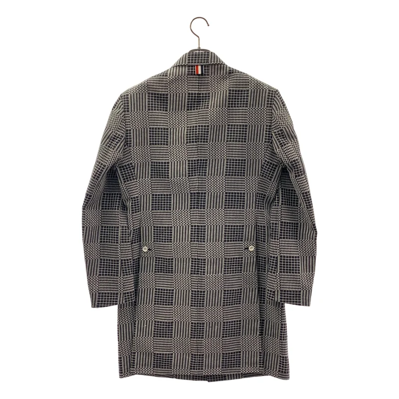 THOM BROWNE / トムブラウン | エンブロイダリー チェック バルカラーコート | 2 | メンズ