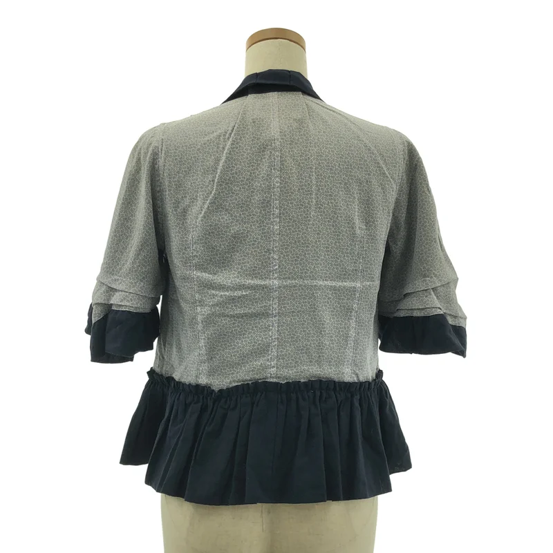 tricot COMME des GARCONS / トリココムデギャルソン | 2008AW | コットン 総柄 ピンタック フリル シャツ ブラウス | M | レディース