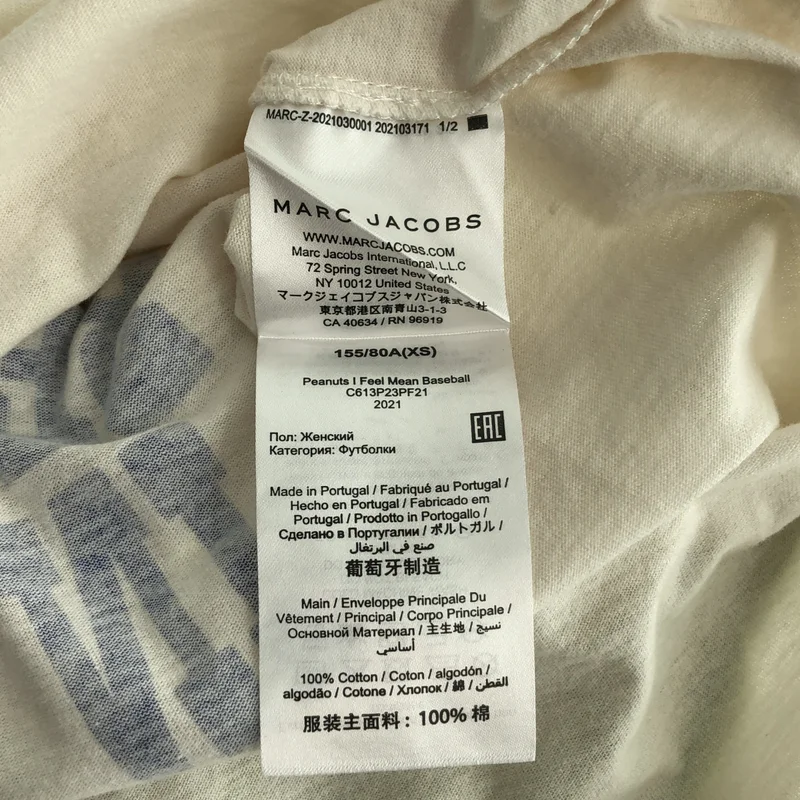 MARC JACOBS / マークジェイコブス | × PEANUTS Tシャツ_長袖 155/80A | XS | レディース