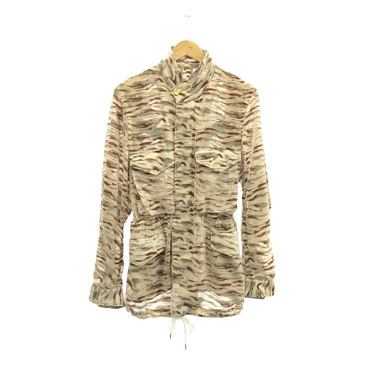 【美品】  BED J.W. FORD / ベッドフォード | 2024SS | VELVET M-65 ベルベット ミリタリー ジャケット | 0 | ベージュ / ブラウン / カーキ | メンズ 美品】 BED J.W. FORD / ベッドフォード | 2024SS | VELVET M-65