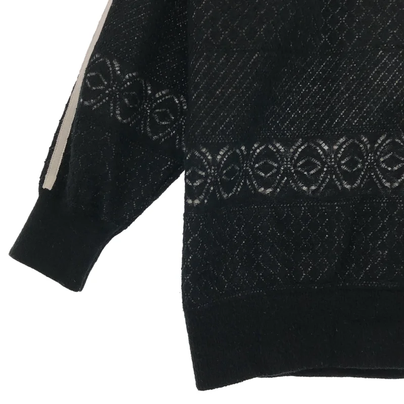 AMERI / アメリ | UND LACE KNIT LINE TOP / ウール混 アンドレース ニットライントップ | F | レディース