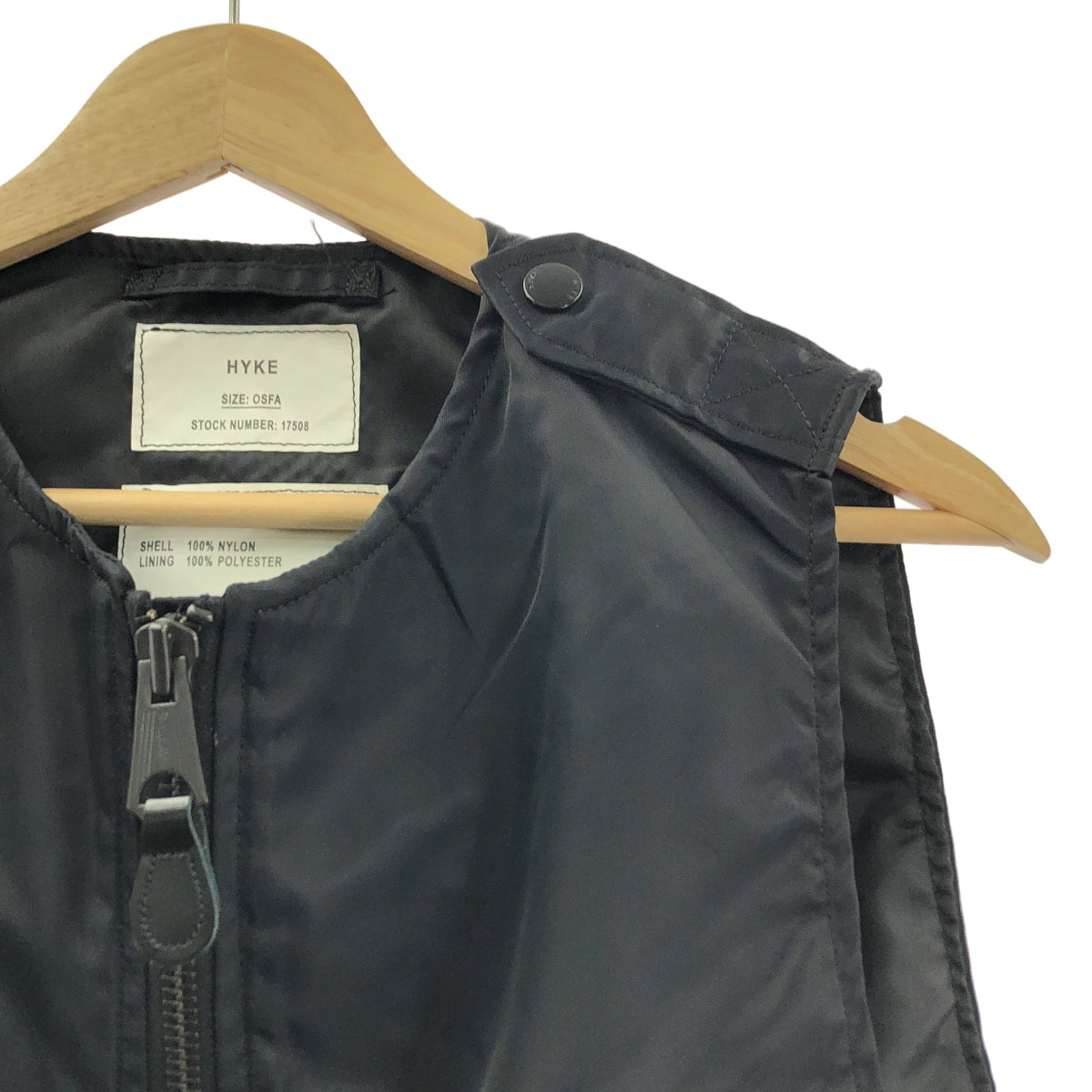 【美品】  HYKE / ハイク | 2025SS | TYPE L-2A VEST ナイロン クロップド ベスト | F | ブラック | レディース 美品】 HYKE / ハイク | 2025SS | TYPE L-2A VEST ナイロン クロップド