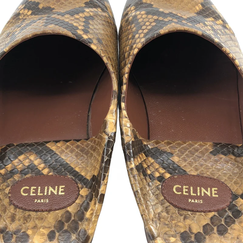 CELINE / セリーヌ | レザー パイゾン バブーシュ ミュール | 34 | レディース