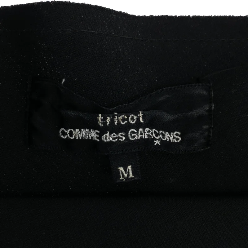 tricot COMME des GARCONS / トリココムデギャルソン | 2002AW | ウール パイソンレザー切り替え 製品洗い プルオーバーブラウス | M | レディース
