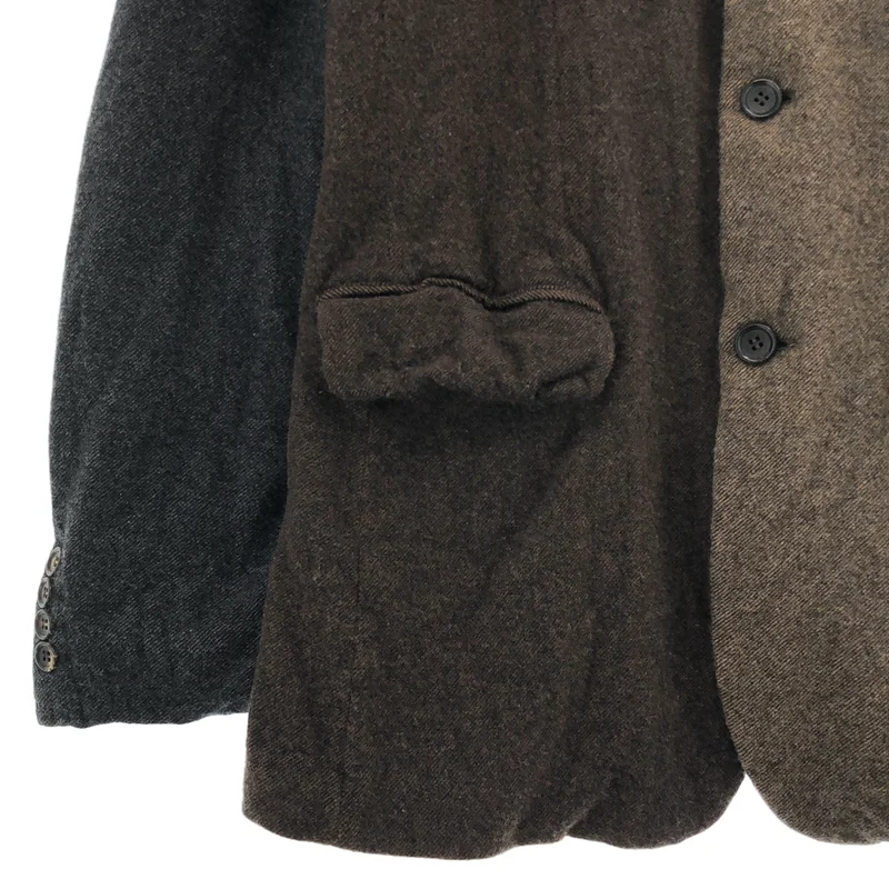 COMME des GARCONS HOMME DEUX / コムデギャルソンオムドゥ | 2015AW | ウール 縮絨 パネル切替 3B テーラードジャケット | S | メンズ