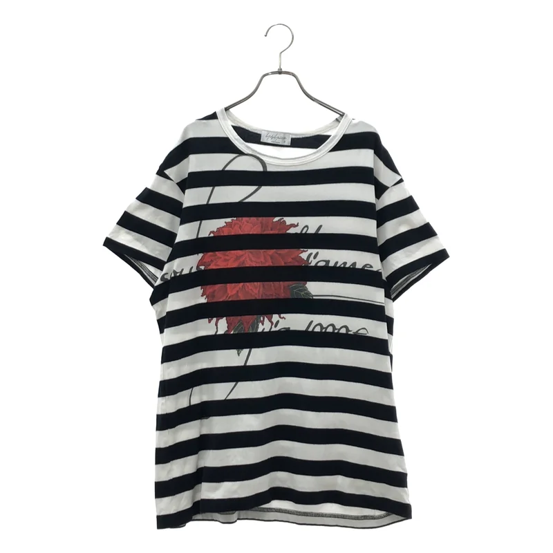 YOHJI YAMAMOTO POUR HOMME / ヨウジヤマモトプールオム | 2022SS | ダリア ボーダー プリント Tシャツ_半袖 HG-T40-277 | 3 | メンズ