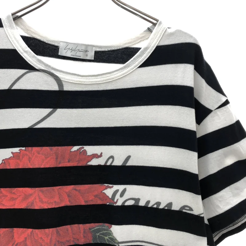 YOHJI YAMAMOTO POUR HOMME / ヨウジヤマモトプールオム | 2022SS | ダリア ボーダー プリント Tシャツ_半袖 HG-T40-277 | 3 | メンズ