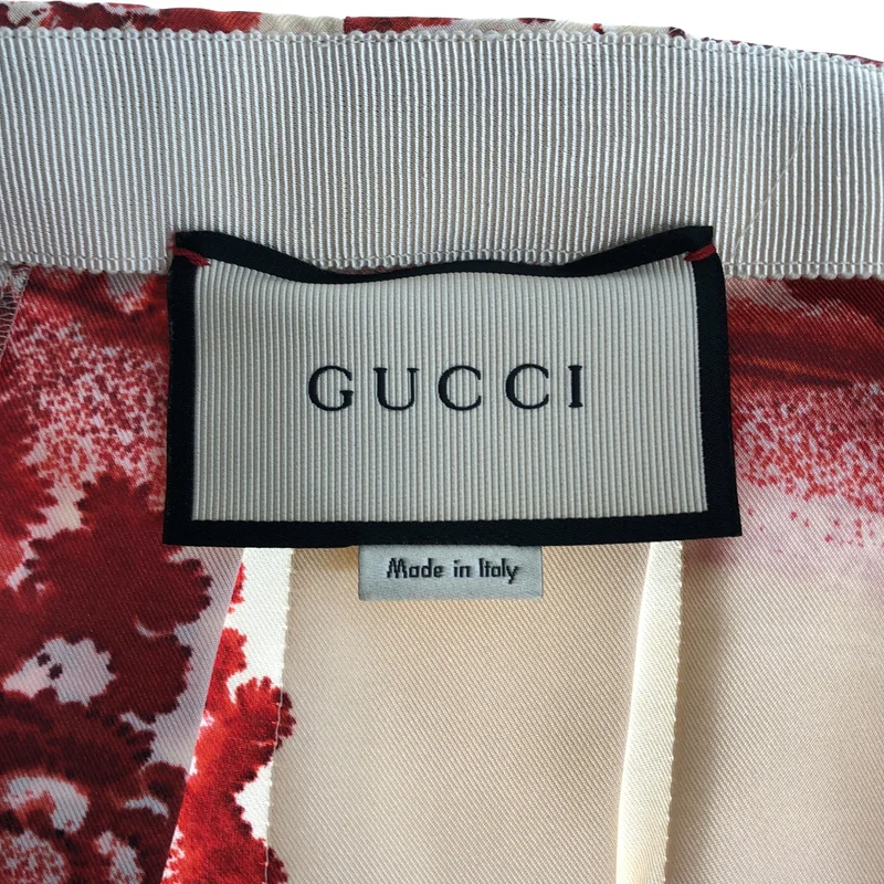 GUCCI / グッチ | シルク 総柄 プリーツスカート | 42 | レディース