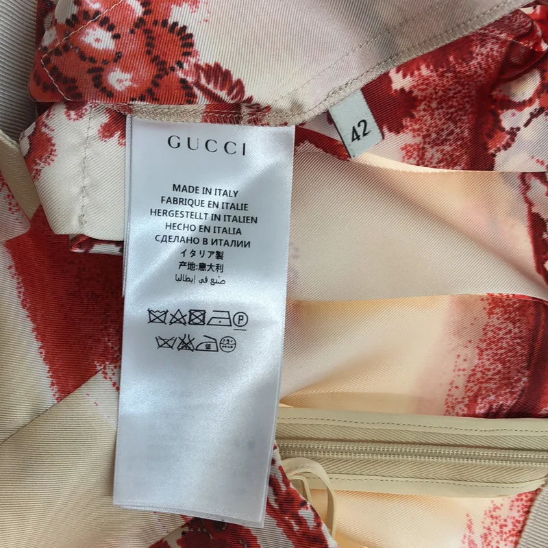 GUCCI / グッチ | シルク 総柄 プリーツスカート | 42 | レディース