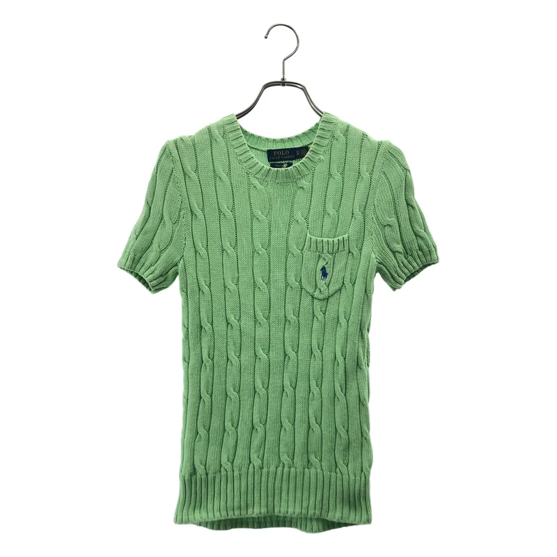 POLO RALPH LAUREN / ポロラルフローレン | コットン ケーブル ショートスリーブ ニット | XS | レディース