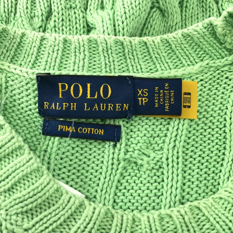 POLO RALPH LAUREN / ポロラルフローレン | コットン ケーブル ショートスリーブ ニット | XS | レディース