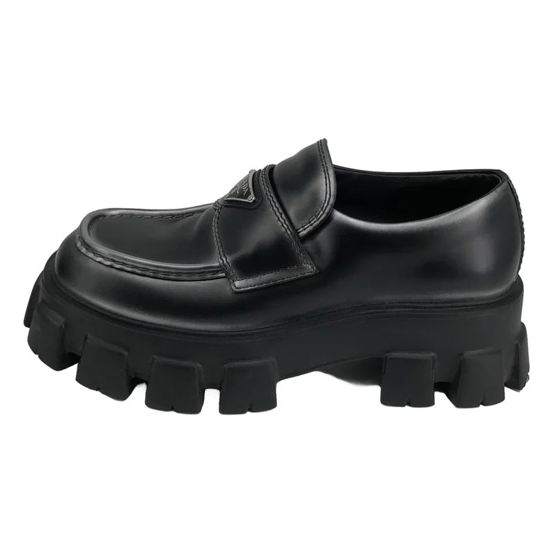 PRADA / プラダ | モノリス ブラッシュドレザー トライアングルロゴ プラットフォームローファー | 6 1/2 | メンズ