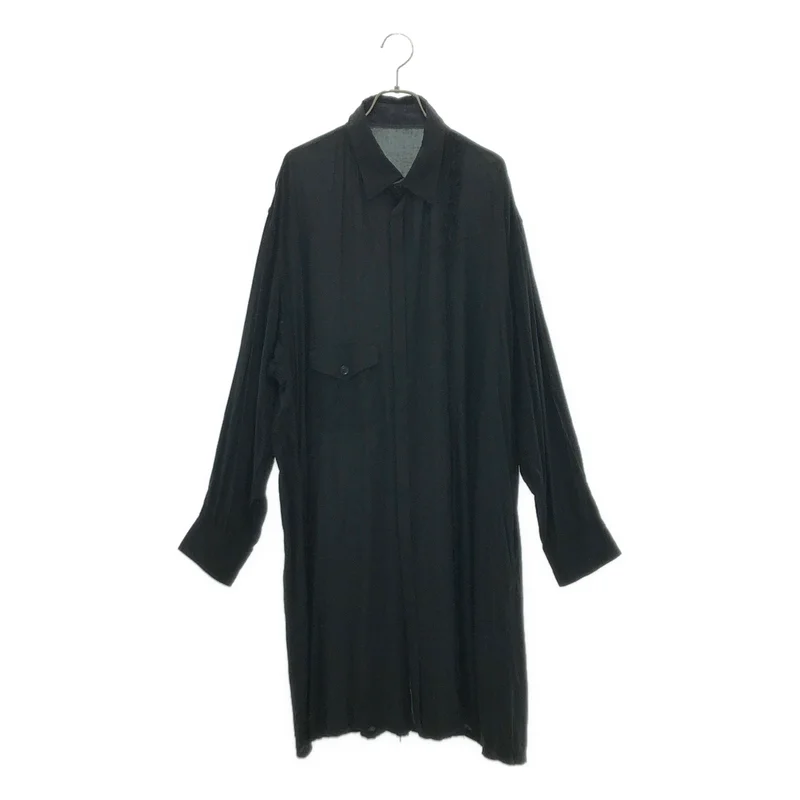 YOHJI YAMAMOTO POUR HOMME / ヨウジヤマモトプールオム | 2018SS | レーヨン 切替 オーバーサイズ ロングシャツ | 1 | メンズ