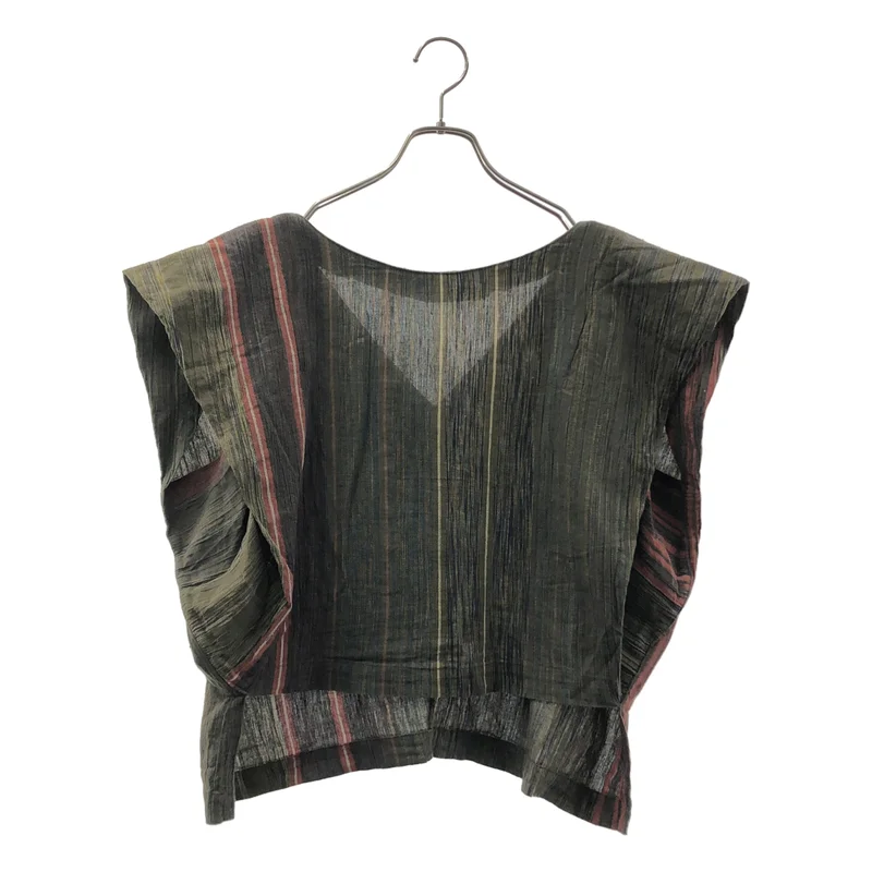 ISSEY MIYAKE / イッセイミヤケ | 筆タグ / コットン リネン スリット トップス | 9 | レディース