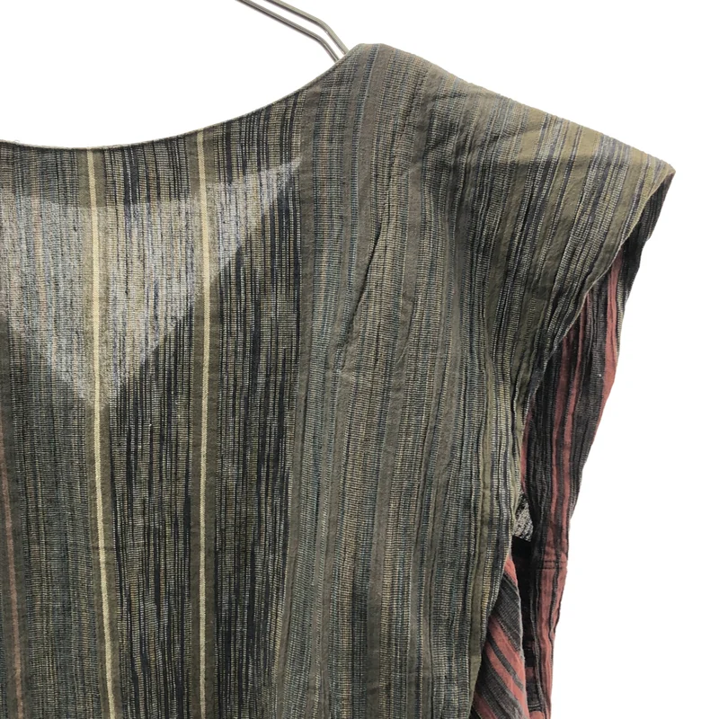 ISSEY MIYAKE / イッセイミヤケ | 筆タグ / コットン リネン スリット トップス | 9 | レディース