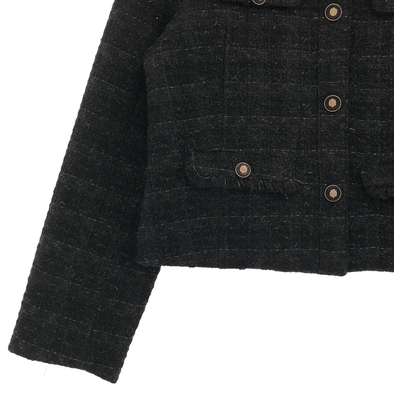 Herlipto / ハーリップトゥ | Charlotte Tweed Jacket ノーカラー ツイードジャケット | M | レディース