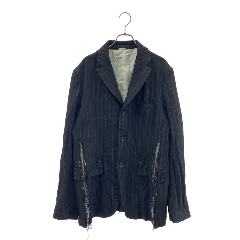 COMME des GARCONS HOMME DEUX / コムデギャルソンオムドゥ | 2023SS | ポリエステル縮絨 ストライプ サイドジップ テーラードジャケット | M | メンズ