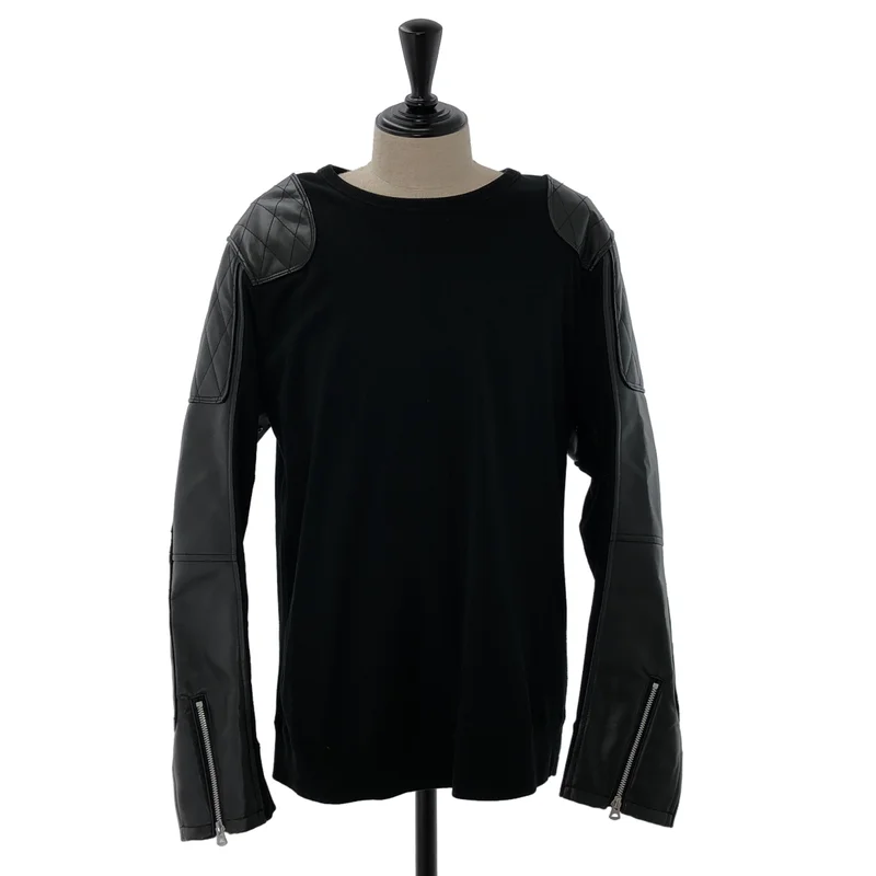 eye JUNYA WATANABE COMME des GARCONS MAN / アイジュンヤワタナベ マン | 2023AW | × REIGNING CHAMP / フェイクレザー切り替え スウェット | L | メンズ