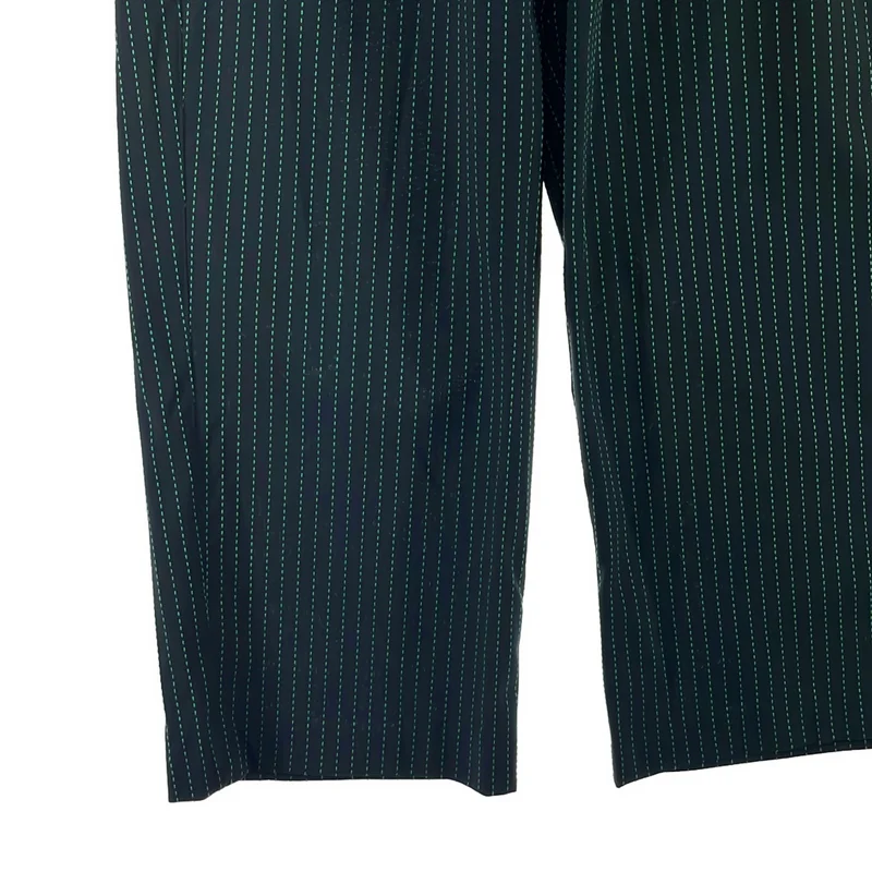 CORNIER / コルニエ | Super160s WOOL/COTTON SASHIKO STITCHING EASY PANTS / ストライプ ドローストリング パンツ | L | メンズ