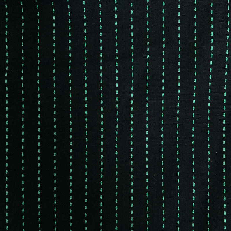 CORNIER / コルニエ | Super160s WOOL/COTTON SASHIKO STITCHING EASY PANTS / ストライプ ドローストリング パンツ | L | メンズ