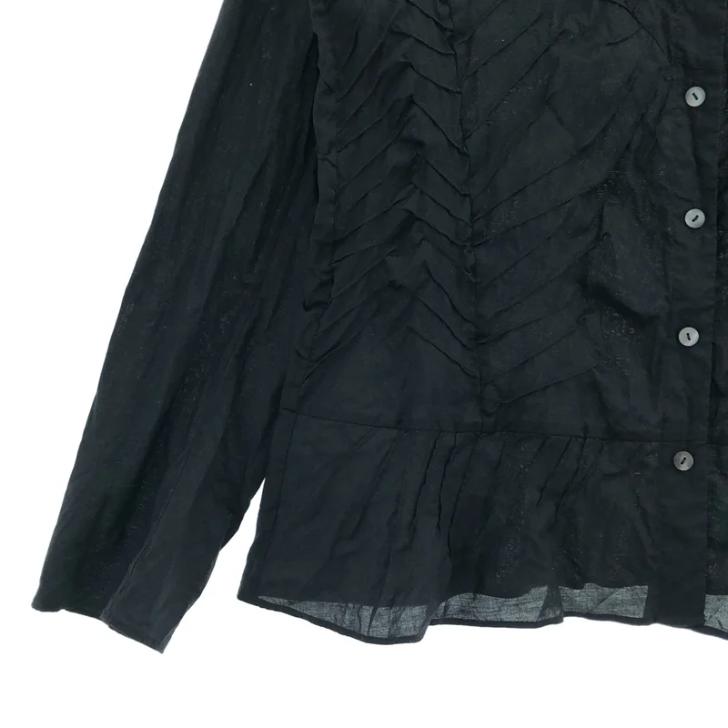 HaaT ISSEY MIYAKE / ハートイッセイミヤケ | コットン ランダムプリーツ バンドカラーシャツ | 3 | レディース