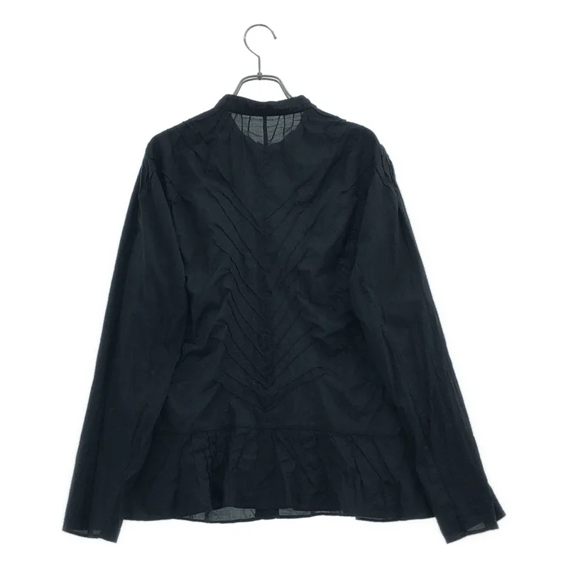 HaaT ISSEY MIYAKE / ハートイッセイミヤケ | コットン ランダムプリーツ バンドカラーシャツ | 3 | レディース