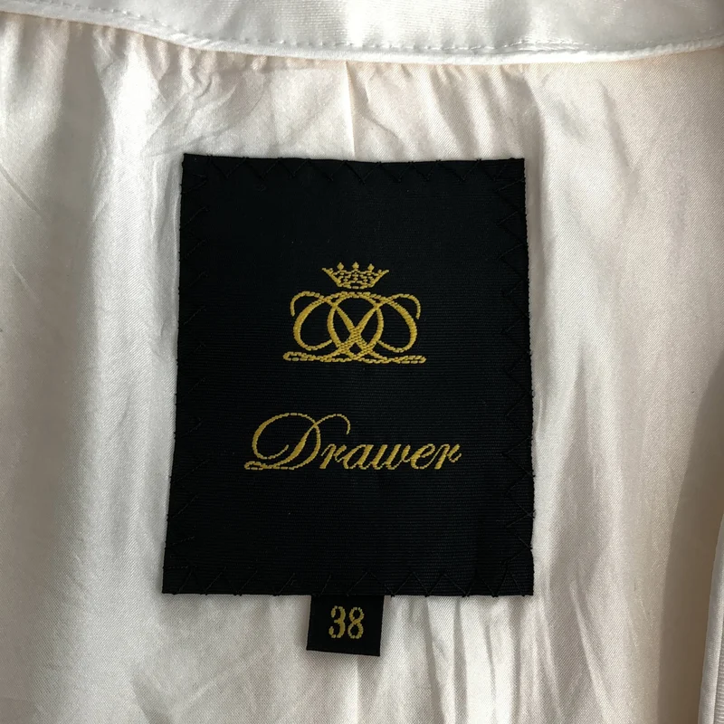 Drawer / ドゥロワー | コットン シルク フリンジニット ノーカラージャケット | 38 | レディース