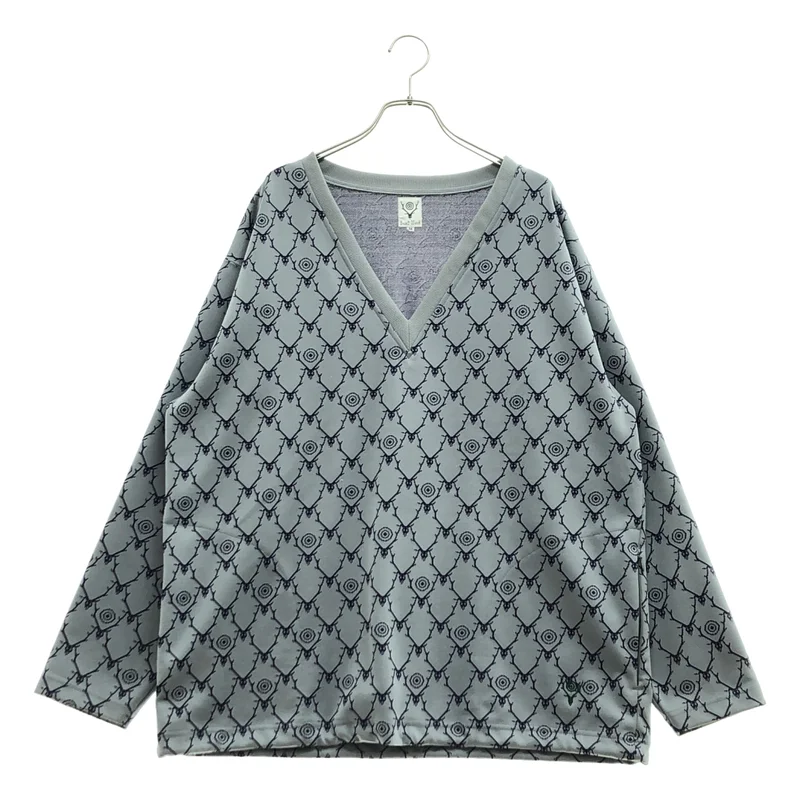 South2West8 S2W8 / サウスツーウエストエイト | String V Neck Shirt - Poly Jq. / Skull&Target トップス | M | メンズ