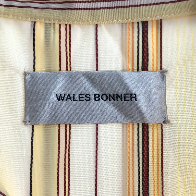 WALES BONNER / ウェールズボナー | ストライプ オープンカラー シャツ | 48 | メンズ